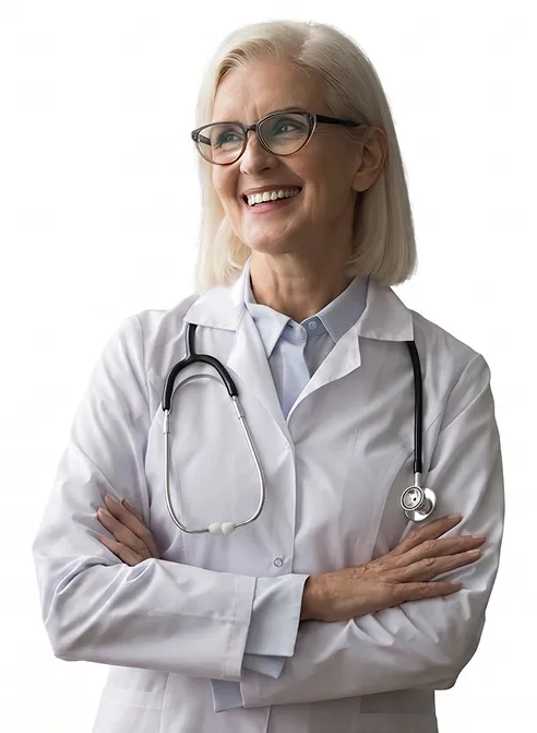 Smiling doctor with a stethoscope